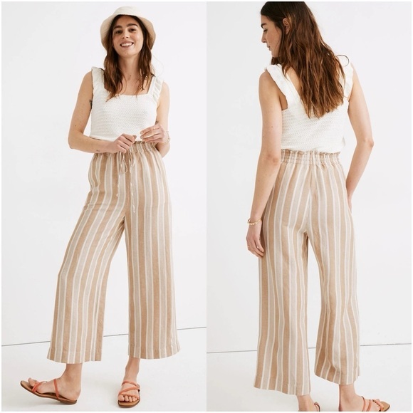 MADEWELL Smocked Huston Pull-On Crop Pant - Picture 1 of 6
